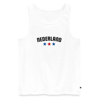Netherlands 3 star design - Men's Premium Organic Tank Top - white - Front - AI Model Male 178 light (178cm)
