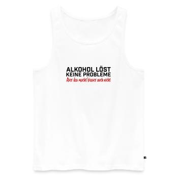 Alkohol löst keine Probleme Spruch T-Shirt - Männer Premium Bio Tank Top - Weiß - Vorne - Michal (187cm)