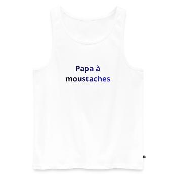 papa_moustaches - Débardeur bio Premium Homme - blanc - Devant - Michal (187cm)