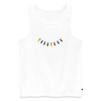 Lichterkette - Weihnachten Lichter Fest Winter - Männer Premium Bio Tank Top - Weiß - Vorne - Michal (187cm)