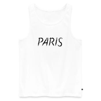 Paris en Brush Urbain Noir - Männer Premium Bio Tank Top - Weiß - Vorne - Michal (187cm)