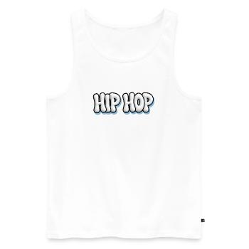 HIP HOP - White Bubble 3D Graffiti Oldschool - Men's Premium Organic Tank Top - white - Front - Michal (187cm)