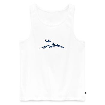 Pilote de montagne en hélicoptère - Débardeur bio Premium Homme - blanc - Devant - Michal (187cm)