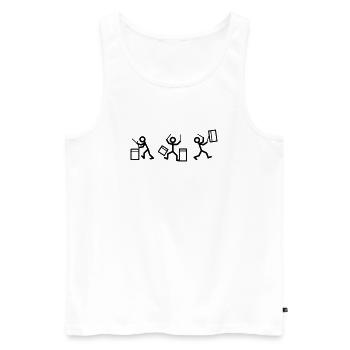 Trois batteurs - Débardeur bio Premium Homme - blanc - Devant - Michal (187cm)