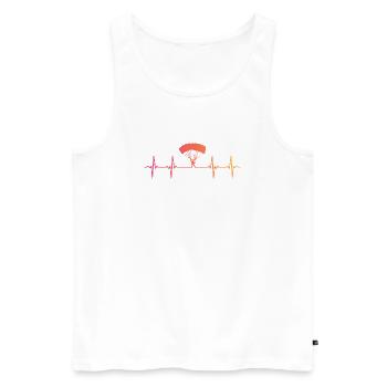 Gleitschirmfliegen Sonnenuntergang Herzschlag-Gleitschirm - Männer Premium Bio Tank Top - Weiß - Vorne - Michal (187cm)