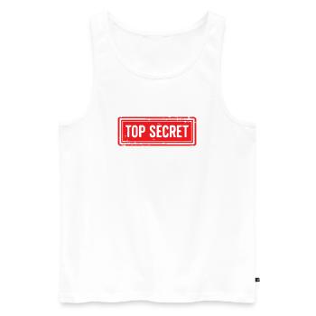 Topgeheimes Grunge-Gummistempel-Vintage-Siegeldesign - Männer Premium Bio Tank Top - Weiß - Vorne - Michal (187cm)