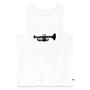 Trompete - Männer Premium Bio Tank Top - Weiß - Vorne - Michal (187cm)