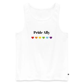 Rainbow Hearts Safe Space Pride Ally - Men's Premium Organic Tank Top - white - Front - Michal (187cm)