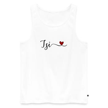Isi avec le cœur - Débardeur bio Premium Homme - blanc - Devant - Michal (187cm)