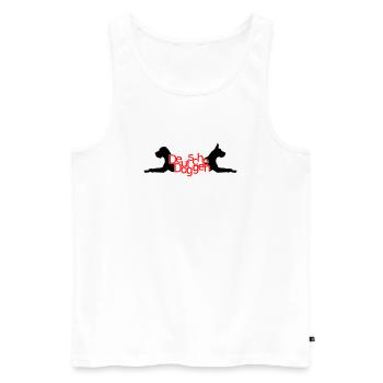 Deutsche Doggen - T / P - Männer Premium Bio Tank Top - Weiß - Vorne - AI Model Male 178 light (178cm)