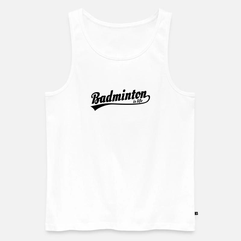 Badminton ist das Leben retro - Männer Premium Bio Tank Top - Weiß