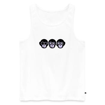 the three monkeys - Men's Premium Organic Tank Top - white - Front - AI Model Male 178 light (178cm)