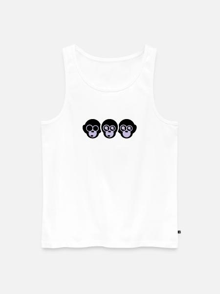trois singes - Débardeur bio Premium Homme - blanc