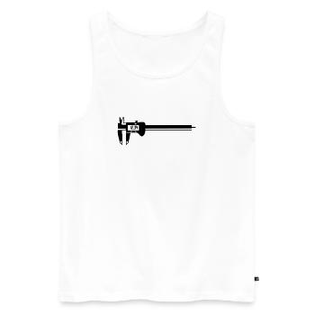Messschieber - Männer Premium Bio Tank Top - Weiß - Vorne - Michal (187cm)