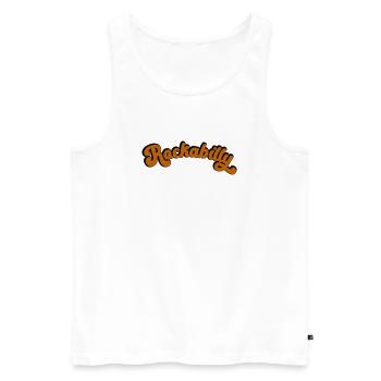Rockabilly Retro Design in Vintage Art - Männer Premium Bio Tank Top - Weiß - Vorne - Michal (187cm)