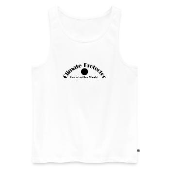 Klimaschutz Statement Climate Protector - Männer Premium Bio Tank Top - Weiß - Vorne - Michal (187cm)