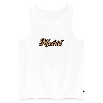 Madrid Retro Striped Script - Männer Premium Bio Tank Top - Weiß - Vorne - AI Model Male 178 light (178cm)