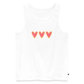 HERZ. HERZ. HEILIGER VALENTINSTAG. LIEBE. LIEBE. WEIHNACHTEN - Männer Premium Bio Tank Top - Weiß - Vorne - Michal (187cm)