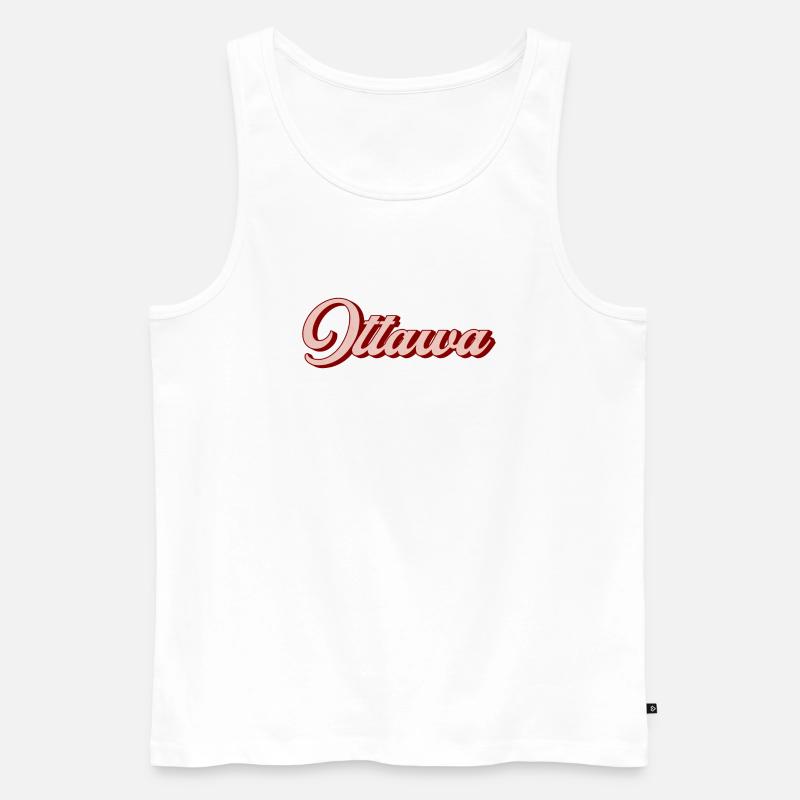 Ottawa Retro Script - Männer Premium Bio Tank Top - Weiß