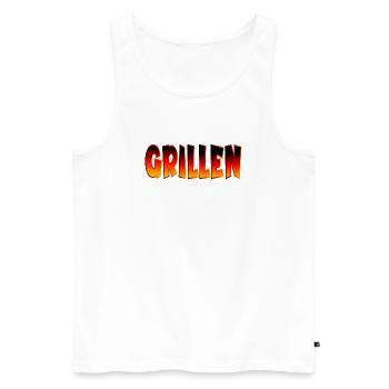 GRILLEN DEUTSCHLAND - Männer Premium Bio Tank Top - Weiß - Vorne - Michal (187cm)