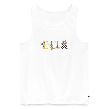 ELLA Namenskunst mit gestickten Blumen - Männer Premium Bio Tank Top - Weiß - Vorne - AI Model Male 178 light (178cm)