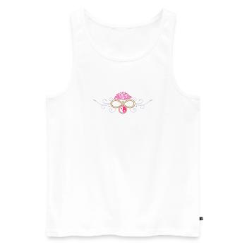 Lotus Ornament mit Yin und Yang Symbol  - Männer Premium Bio Tank Top - Weiß - Vorne - AI Model Male 178 light (178cm)