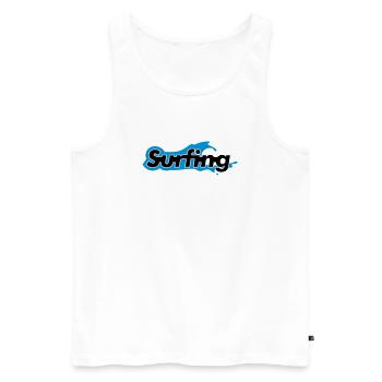 Surf - Débardeur bio Premium Homme - blanc - Devant - Michal (187cm)
