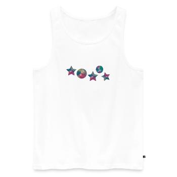 Noël des étoiles - Débardeur bio Premium Homme - blanc - Devant - Michal (187cm)