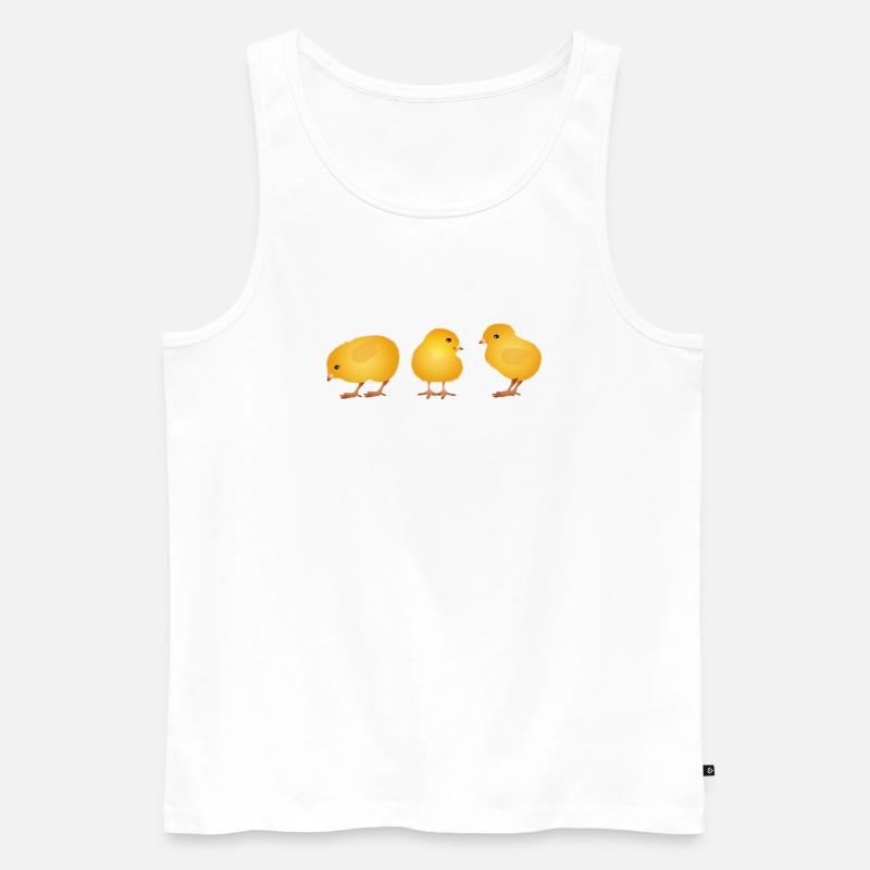Chick – Cute Spring and Easter Motif - Men's Premium Organic Tank Top - white