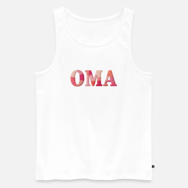OMA Cozy Patchwork Statement Geschenk - Männer Premium Bio Tank Top - Weiß
