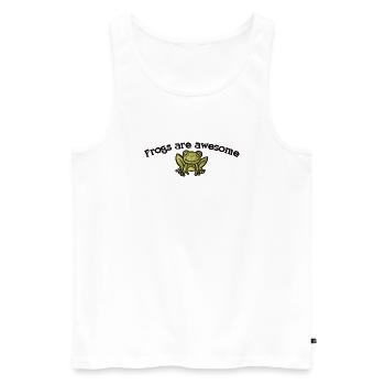 Frogs Are Awesome Graphic - Men's Premium Organic Tank Top - white - Front - AI Model Male 178 light (178cm)