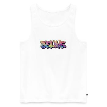 CRÉEZ LE GRAFFITI ARC-EN-CIEL - Débardeur bio Premium Homme - blanc - Devant - Michal (187cm)
