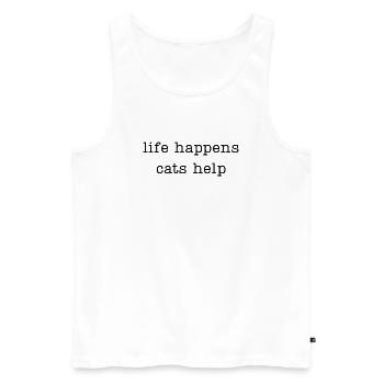 life happens cats help - Men's Premium Organic Tank Top - white - Front - Michal (187cm)