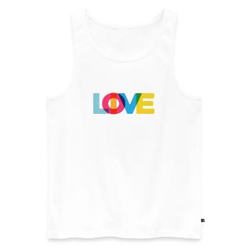 Live Love Festival Rave Party Beach Holiday Summer - Débardeur bio Premium Homme - blanc - Devant - Michal (187cm)