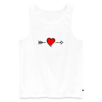 Heart contrast on black - Men's Premium Organic Tank Top - white - Front - Michal (187cm)
