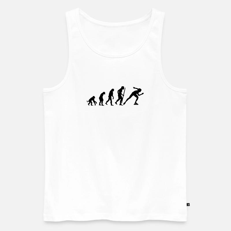 Evolution of inline speed skating - Männer Premium Bio Tank Top - Weiß