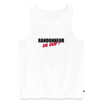Randonneur de ouf ! - Débardeur bio Premium Homme - blanc - Devant - Michal (187cm)