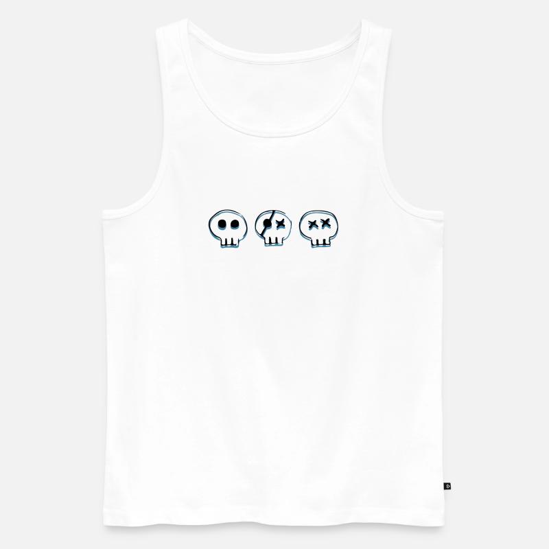 bones skulls - Männer Premium Bio Tank Top - Weiß