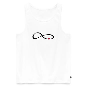 Infinité caractère symbole cadeau amour - Débardeur bio Premium Homme - blanc - Devant - AI Model Male 178 light (178cm)