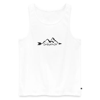 Der Weg ist das Ziel - Männer Premium Bio Tank Top - Weiß - Vorne - Michal (187cm)
