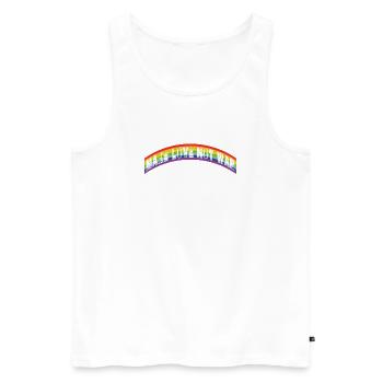 make love not war | rainbow flag - Männer Premium Bio Tank Top - Weiß - Vorne - AI Model Male 178 light (178cm)