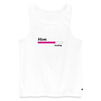 Maman loading... Please Wait - Future Mère - Débardeur bio Premium Homme - blanc - Devant - Michal (187cm)