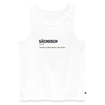 SÄCHSISCH Sachsen - Männer Premium Bio Tank Top - Weiß - Vorne - AI Model Male 178 light (178cm)