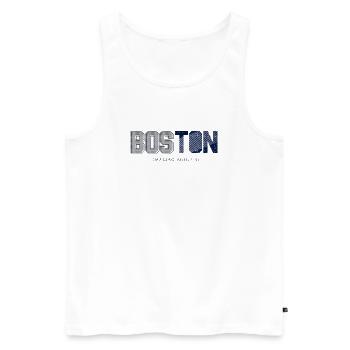 Boston Skyline Silhouette Design - Men's Premium Organic Tank Top - white - Front - AI Model Male 178 light (178cm)