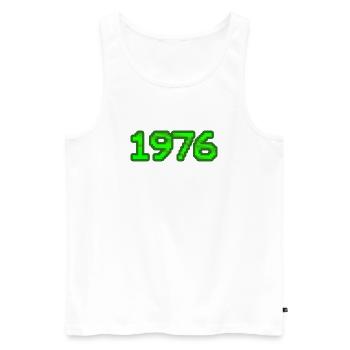Nerd 1976 - Männer Premium Bio Tank Top - Weiß - Vorne - AI Model Male 178 light (178cm)