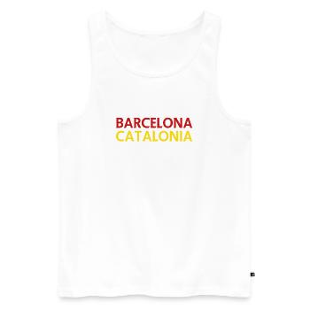 Barcelona – Katalonien Lyrisches Design - Männer Premium Bio Tank Top - Weiß - Vorne - AI Model Male 178 light (178cm)
