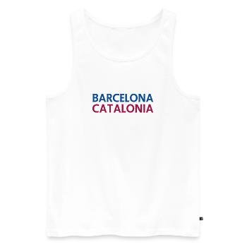 Barcelona – Katalonien Lyrisches Design - Männer Premium Bio Tank Top - Weiß - Vorne - AI Model Male 178 light (178cm)