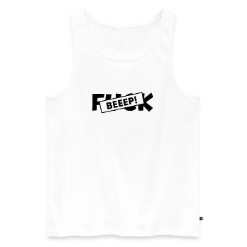 Censorship Beep Sound Fuck - Men's Premium Organic Tank Top - white - Front - AI Model Male 178 light (178cm)