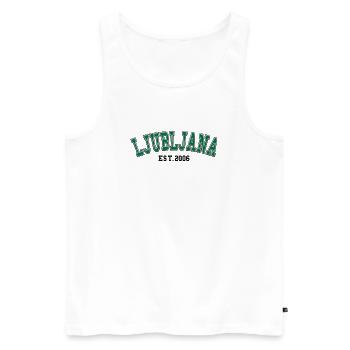 Ljubljana Est. 2006 - Men's Premium Organic Tank Top - white - Front - AI Model Male 178 light (178cm)