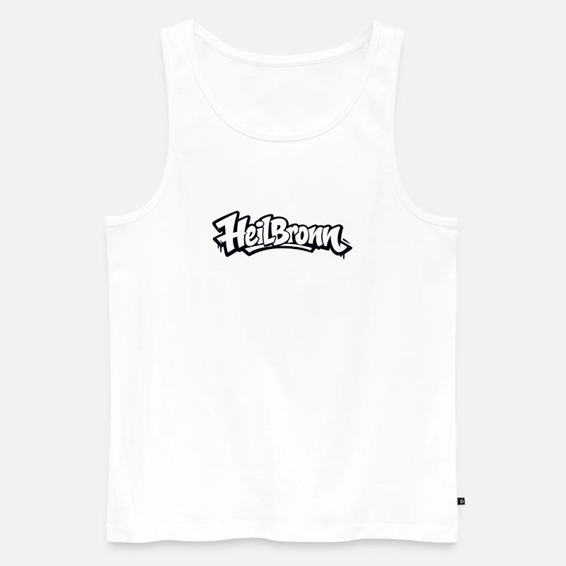 Heilbronn Graffiti Logo Tee - Männer Premium Bio Tank Top - Weiß